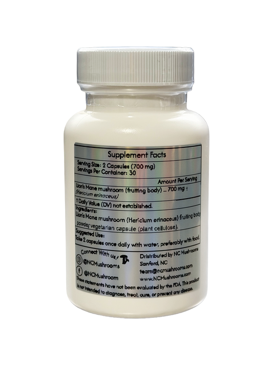 Lions Mane Whole Mushroom Capsules